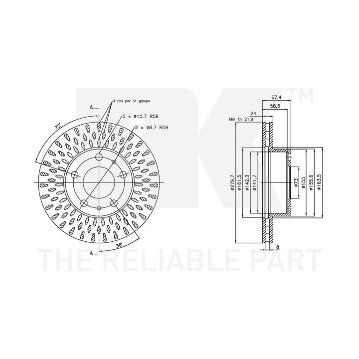Stabdžių diskas NK 201960
