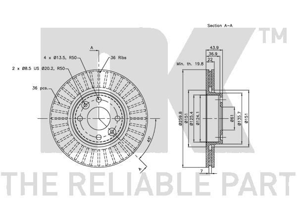 Stabdžių diskas NK 202264