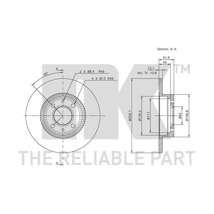 Stabdžių diskas NK 202308