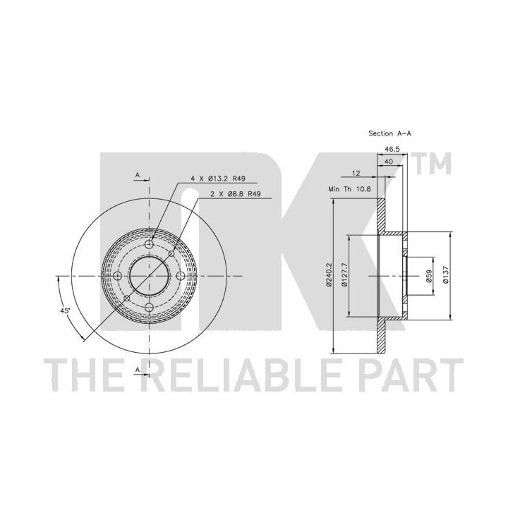 Stabdžių diskas NK 202314