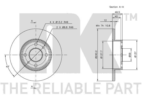 Stabdžių diskas NK 202314