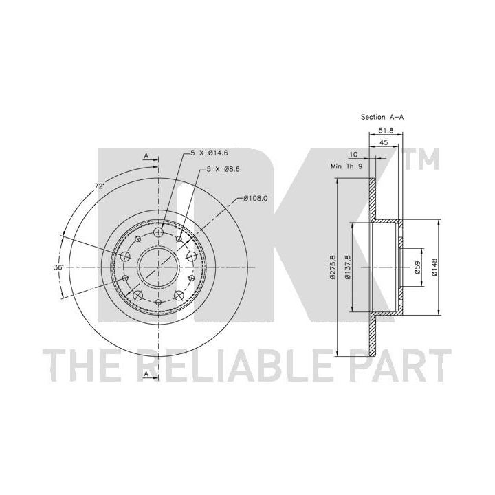 Stabdžių diskas NK 202334
