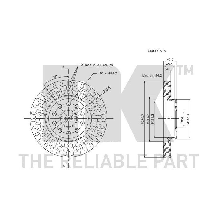 Stabdžių diskas NK 202335