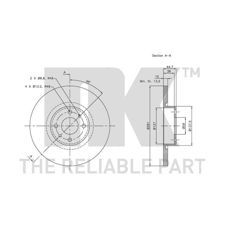 Stabdžių diskas NK 202337
