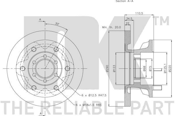 Stabdžių diskas NK 202338