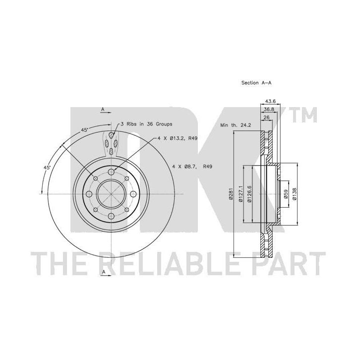 Stabdžių diskas NK 202344