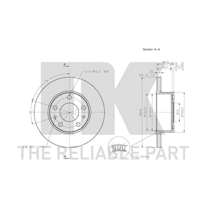 Stabdžių diskas NK 202354