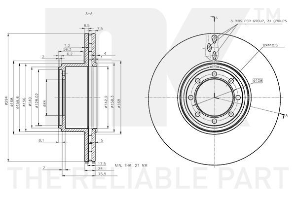 Stabdžių diskas NK 202355