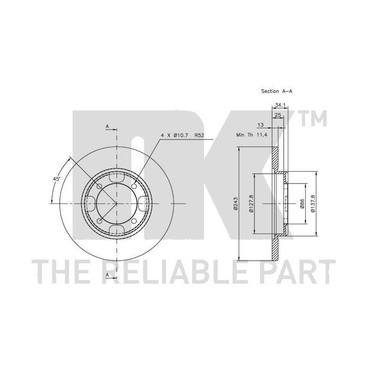 Stabdžių diskas NK 203005
