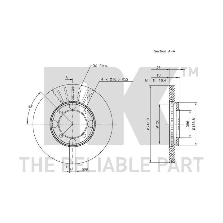 Stabdžių diskas NK 203007