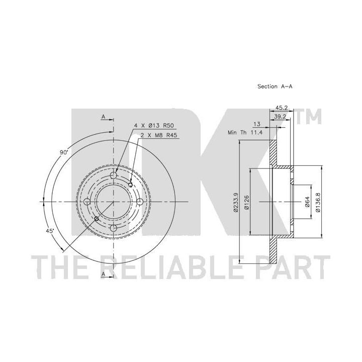 Stabdžių diskas NK 203018