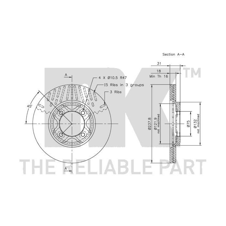 Stabdžių diskas NK 203216