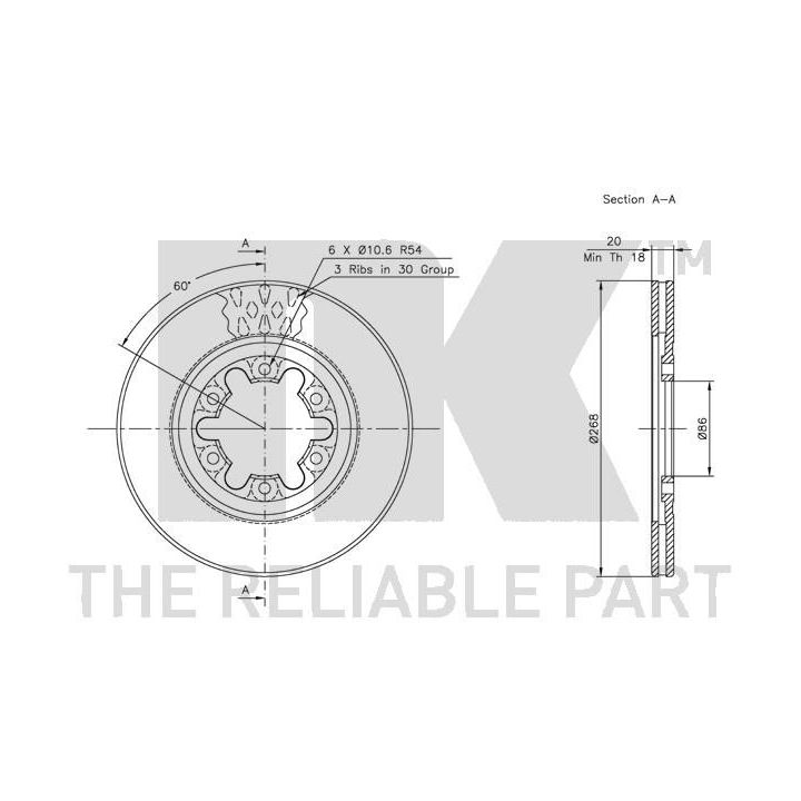 Stabdžių diskas NK 203224