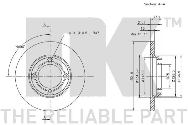 Stabdžių diskas NK 203236