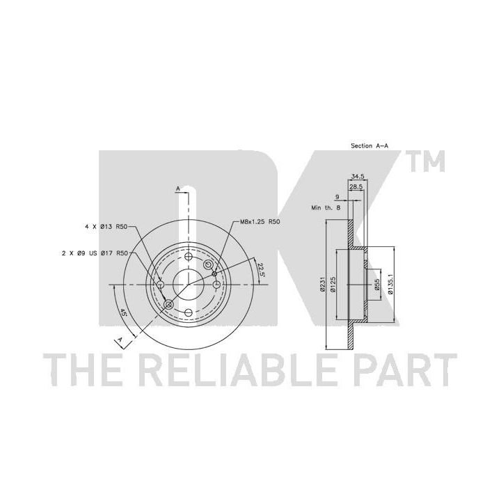 Stabdžių diskas NK 203239