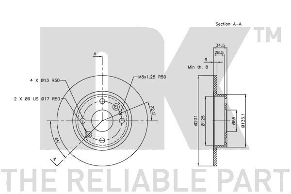 Stabdžių diskas NK 203239
