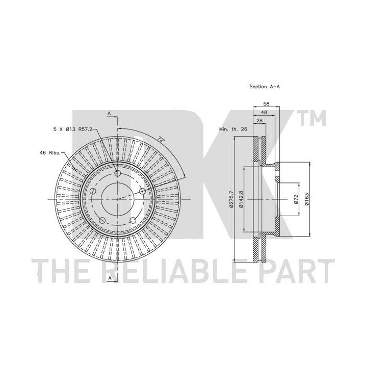 Stabdžių diskas NK 203243