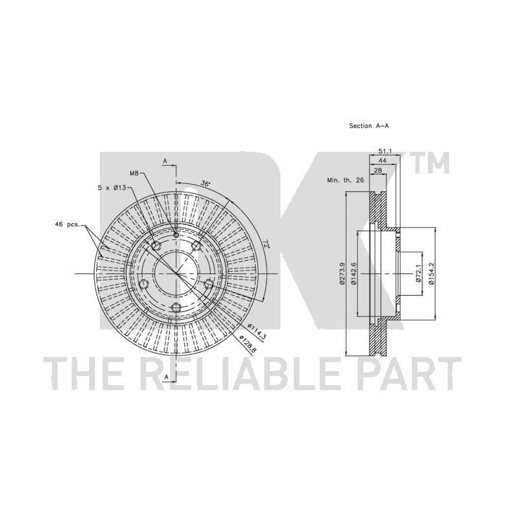 Stabdžių diskas NK 203254