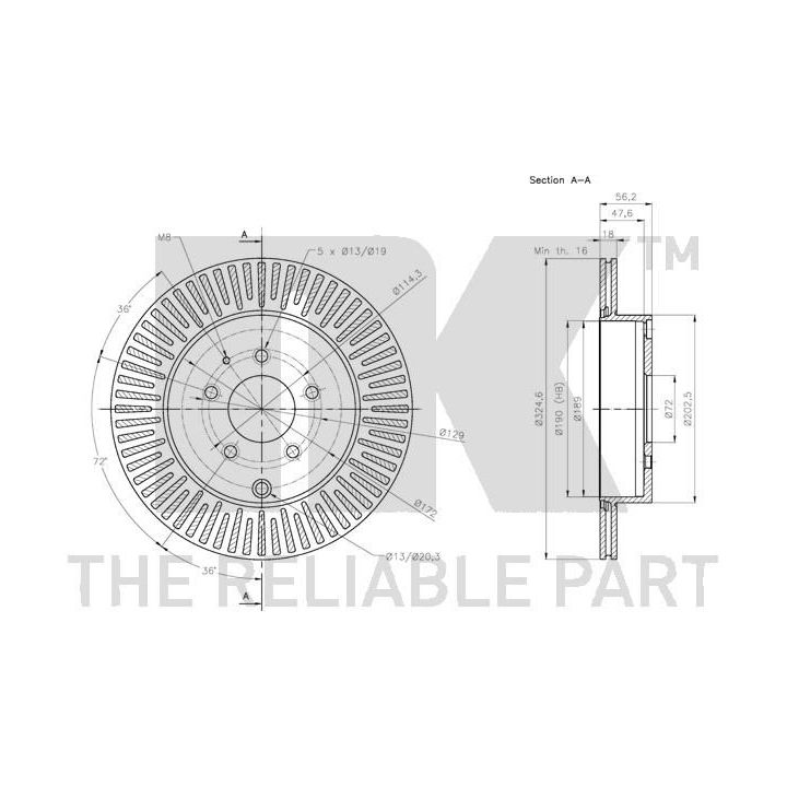 Stabdžių diskas NK 203273