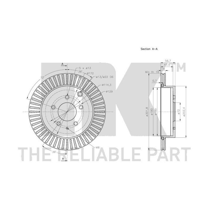 Stabdžių diskas NK 203276