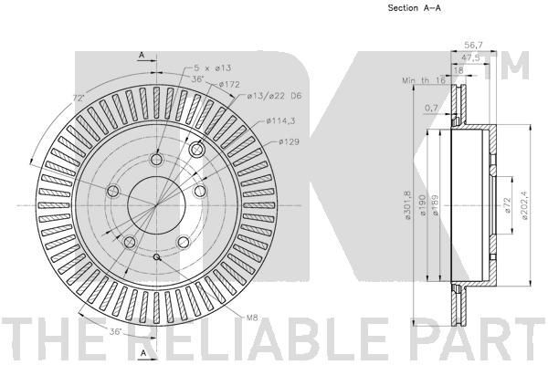 Stabdžių diskas NK 203276