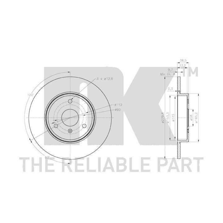 Stabdžių diskas NK 2033128