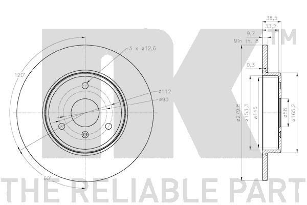 Stabdžių diskas NK 2033128
