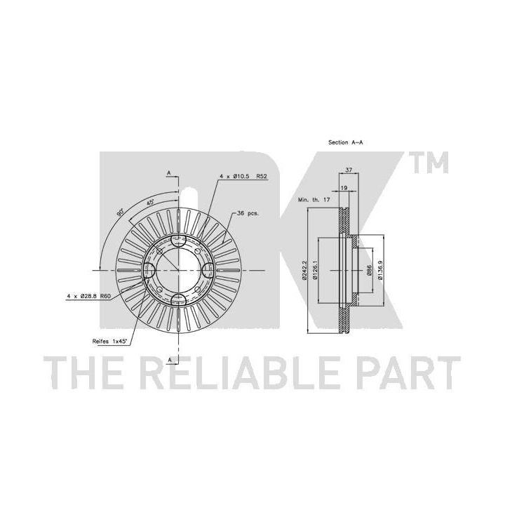 Stabdžių diskas NK 203408