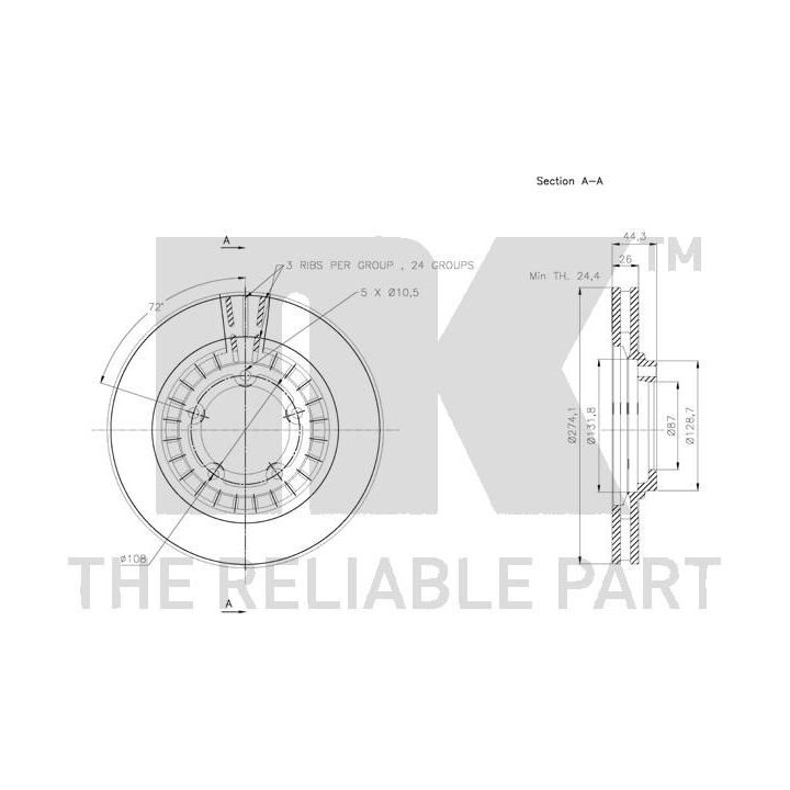 Stabdžių diskas NK 203435