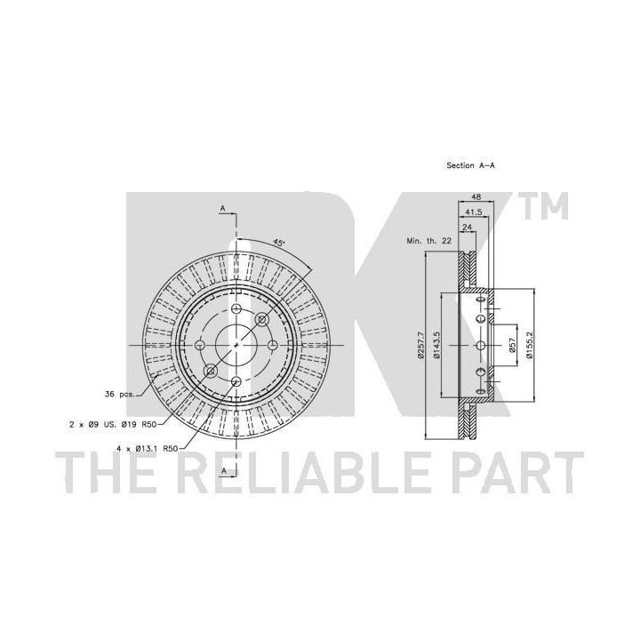 Stabdžių diskas NK 203507