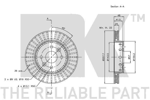 Stabdžių diskas NK 203507
