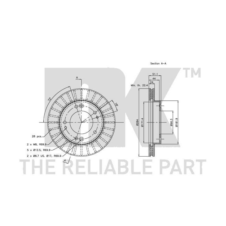 Stabdžių diskas NK 203509