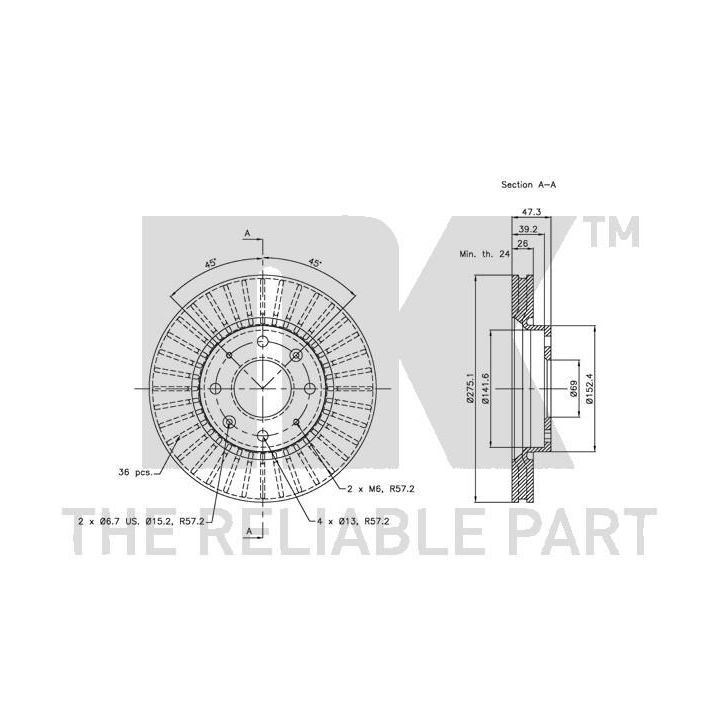 Stabdžių diskas NK 203512