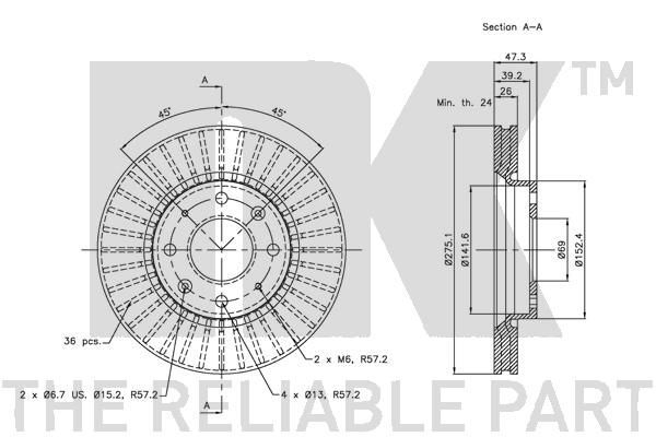 Stabdžių diskas NK 203512