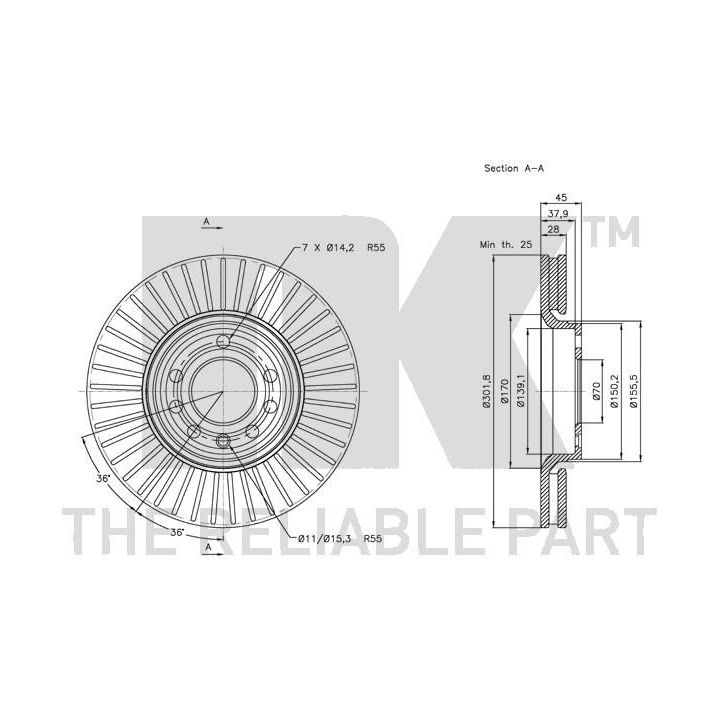 Stabdžių diskas NK 203648