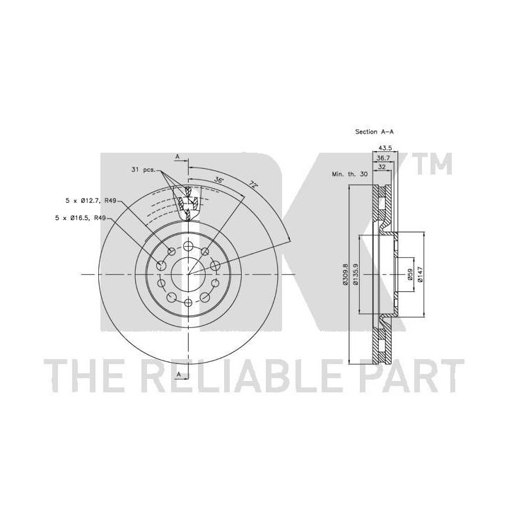 Stabdžių diskas NK 203730