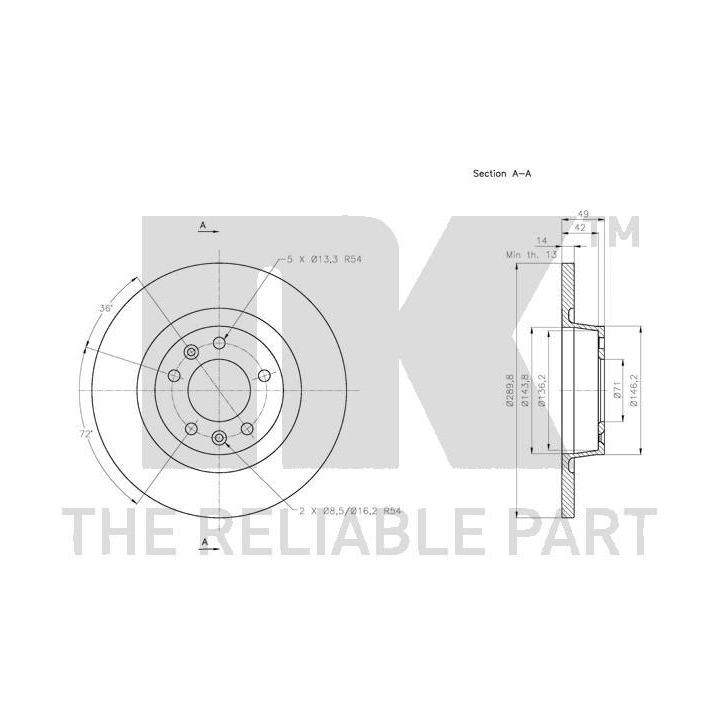 Stabdžių diskas NK 203736