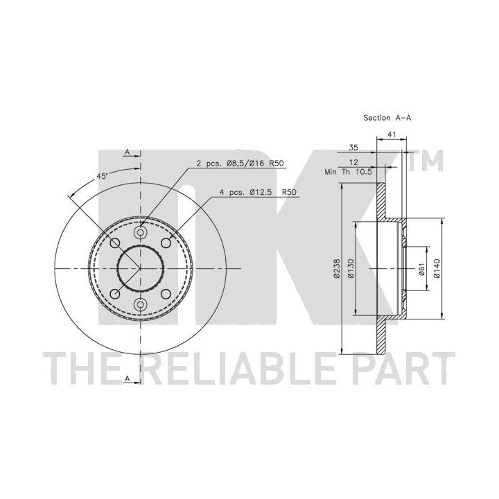 Stabdžių diskas NK 203908