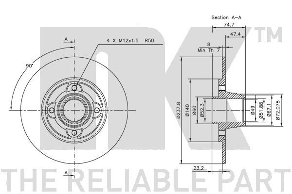 Stabdžių diskas NK 203917