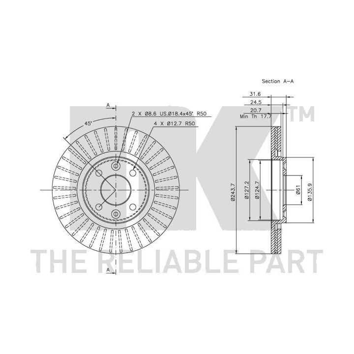 Stabdžių diskas NK 203925