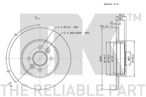 Stabdžių diskas NK 203941