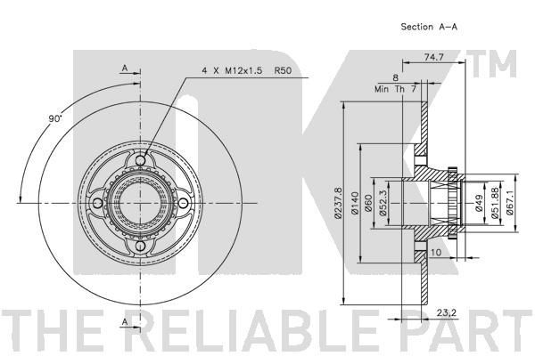 Stabdžių diskas NK 203944