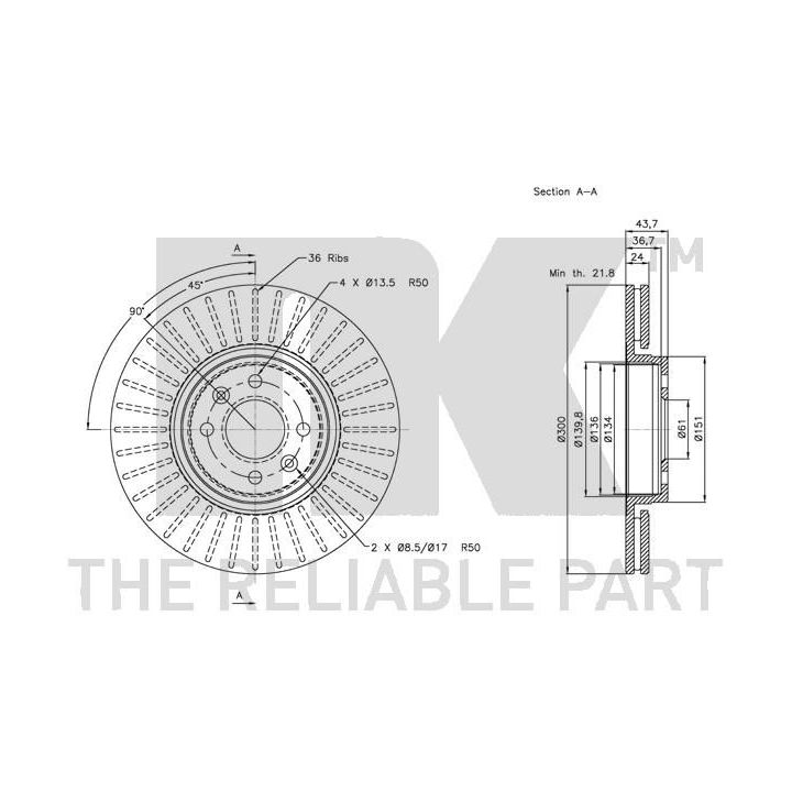 Stabdžių diskas NK 203947