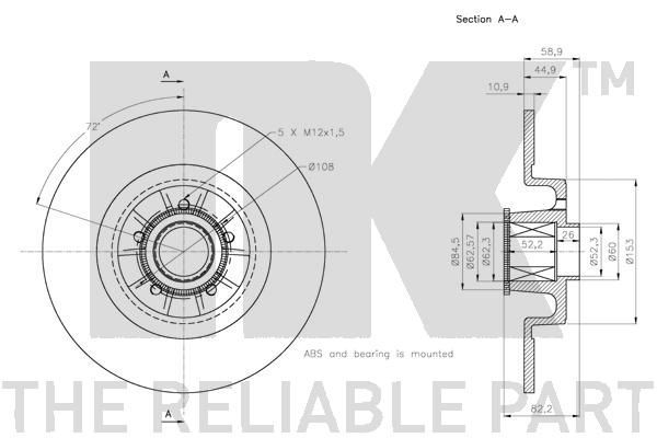 Stabdžių diskas NK 203952