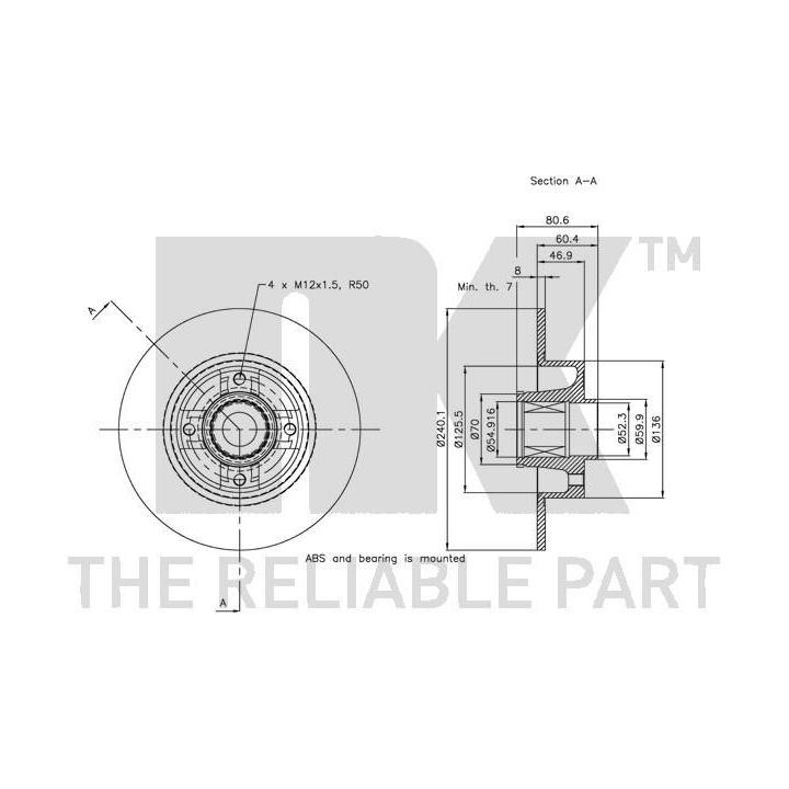 Stabdžių diskas NK 203964