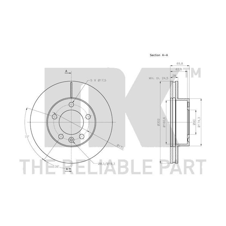 Stabdžių diskas NK 203976