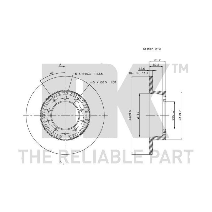 Stabdžių diskas NK 204002