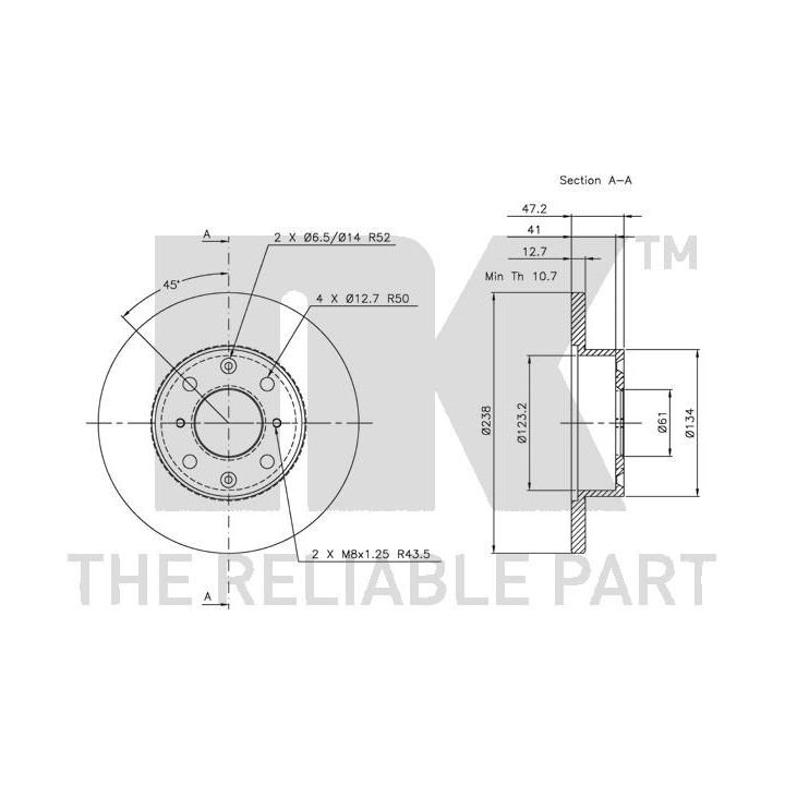 Stabdžių diskas NK 204006
