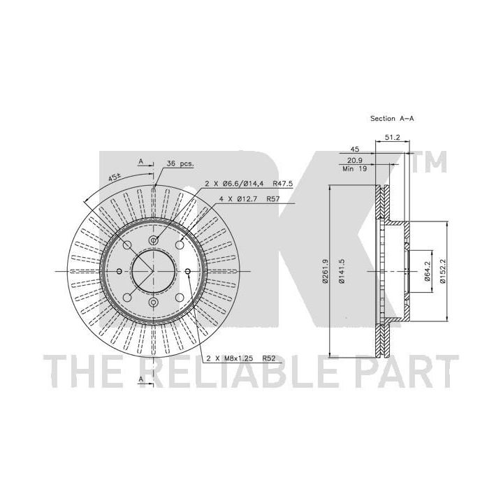 Stabdžių diskas NK 204009