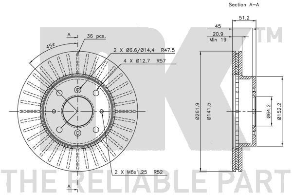 Stabdžių diskas NK 204009
